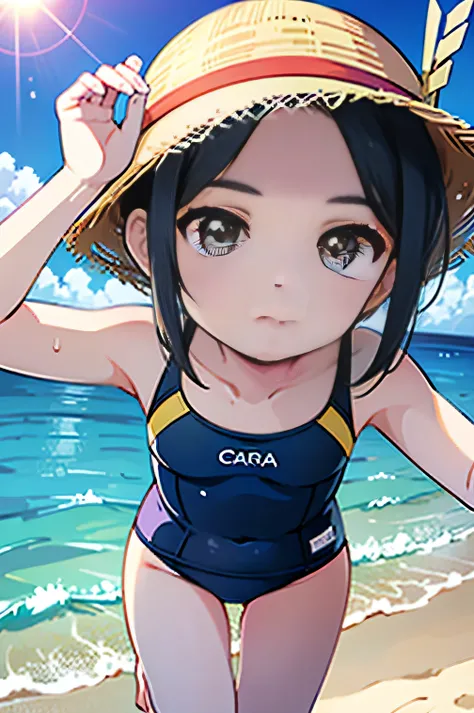 high resolution, of the highest quality, ilustraciones, super detail, (cara detallada), (ojos detallados) , playa, diving swimsuit, solo, Gafas de sol, Rostro bonito, piel detallada, PELO REALISTA, textura perfecta