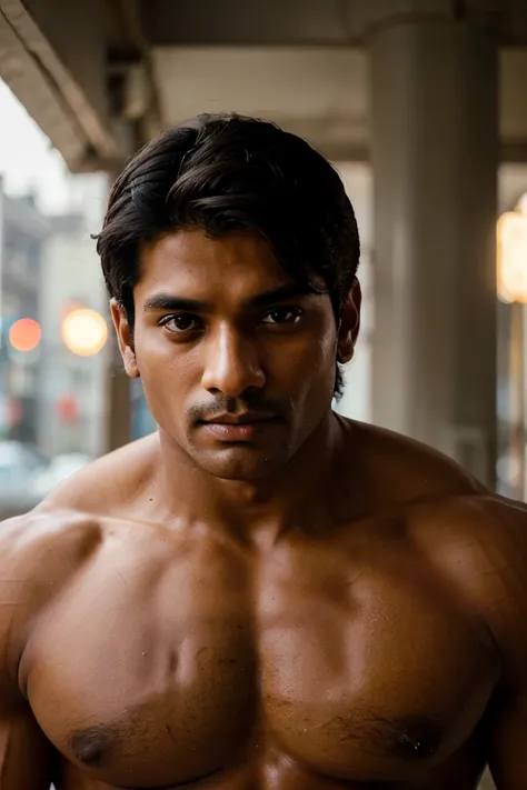 Indian man, brown eyes, eye on the viewer, instagram, bodybuilder, photography