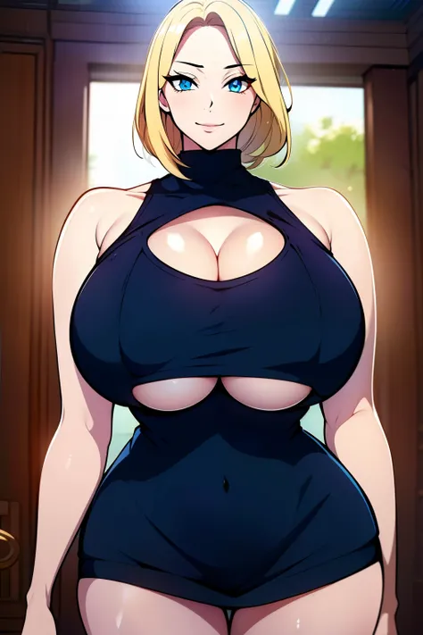 An anime-style artwork depicting ruan mei from the game Honkai star rail.

Tags: ruan mei, anime, detailed eyes, detailed lips, black crop top, (sweater dress:1.1), bare shoulders, cleavage smiling expression, intense gaze, glowing emblem on hand, dynamic ...