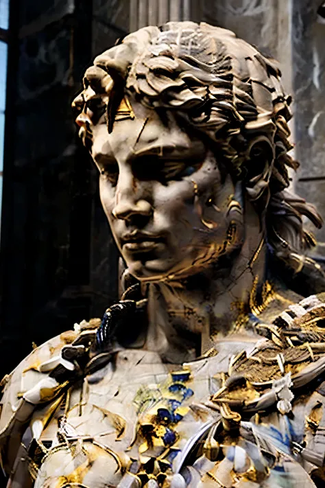 life-size sculpture of Apollo, High detail, Dramatic lighting, high quality