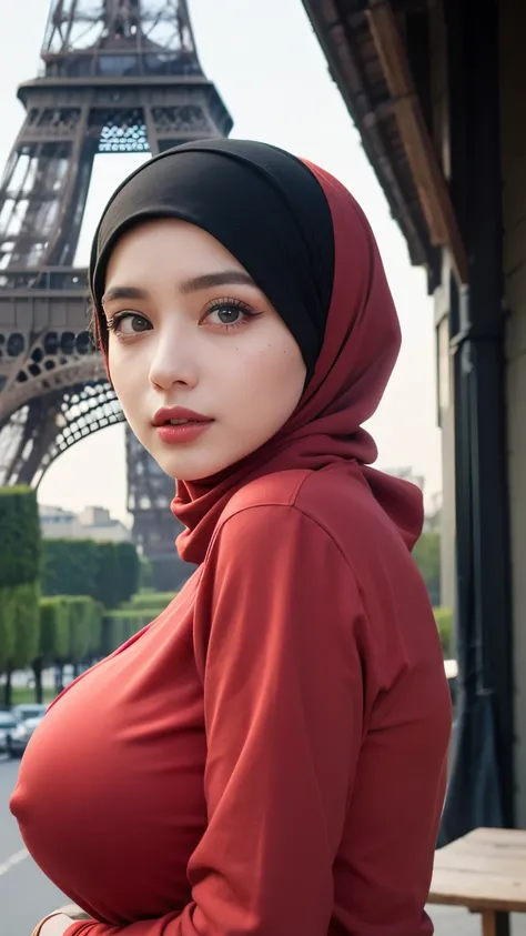 ((Masterpiece, best quality, photography, detailed skin, realistic, photo-realistic, 8k, highly detailed, full length frame, High detail RAW color art, diffused soft lighting, shallow depth of field, sharp focus, hyperrealism, cinematic lighting, hijab, a ...