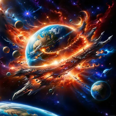 Behold the tragedy of dying worlds, suffocating in the grasp of cataclysmic forces.