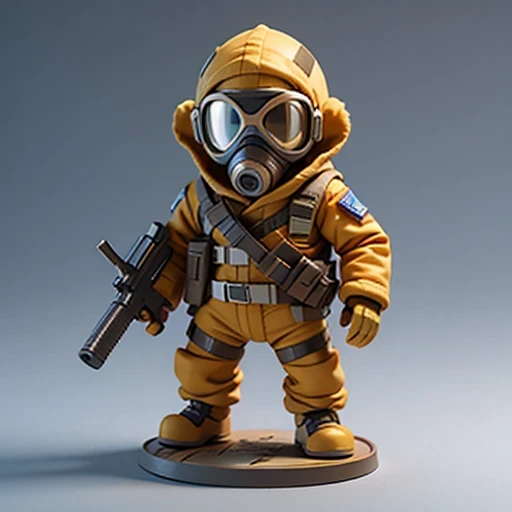 Alafud Soldier with gas mask and gun, Sanya Toys, Guerrilla, vinyl toy figurine, Highly detailed toys, Future combat equipment, Stop motion vinyl characters, Soldier, Marmoset Rendering, camouflage equipment, Octane Rendering”, Octane Rendering ”, Ninja, V...