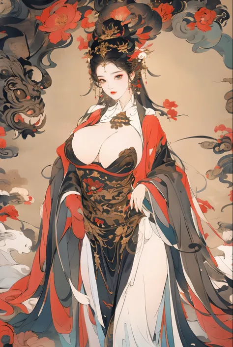 Step into the realm of traditional Chinese art with this prompt showcasing a traditional Chinese ink painting depicting the latest fashion ensemble for the League of Legends character Ahri. The artists brushstrokes bring to life a blend of Chinese elegance...