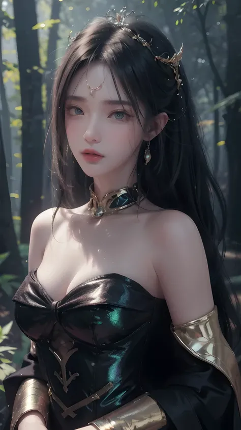 (best quality,4k,8k,highres,masterpiece:1.2)ultra-detailed,realistic,fluorescent color,1 girl,looking at the audience,off-the-shoulder:1.2,forest,shiny skin,glow-emission cut,portraits,vivid colors,sharp focus,HDR,studio lighting,physically-based rendering...