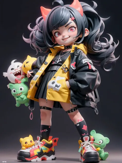 1 Transparent plastic wrapped cute girl, Red Cliff, bright blue hair, ((Short to medium hair)), ((Messy hair)), (short hair), (((Messy hair))), ((Large size short double ponytail)), ((Oblique bangs)), Yellow eyes, ((x-shaped pupils)), ((thick eyebrows)), F...