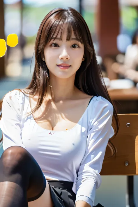 masterpiece, highest quality, Realistic, Very detailed, finely, High resolution, 8k wallpaper, Professional, High level of detail, ((One 18 year old girl:1.2)), Slender Japanese women,cute lips, Collarbone Detail, Center of chest、Perfect Face, (cute short ...