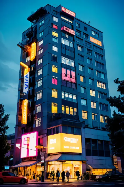 building illustration neon 