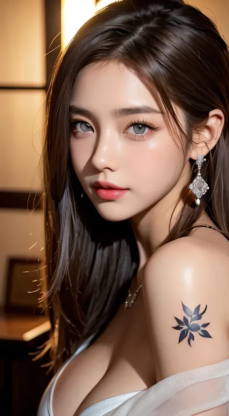 Beautiful urban college girl、masterpiece、light makeup、Red lips、Silver Hair、Disheveled long hair、Background of the cityscape、beautifully、elegant。 Extremely fine detail、masterpiece、Authentic texture、Realism in film lighting、Perfect job、16k、HD 、Exquisite faci...