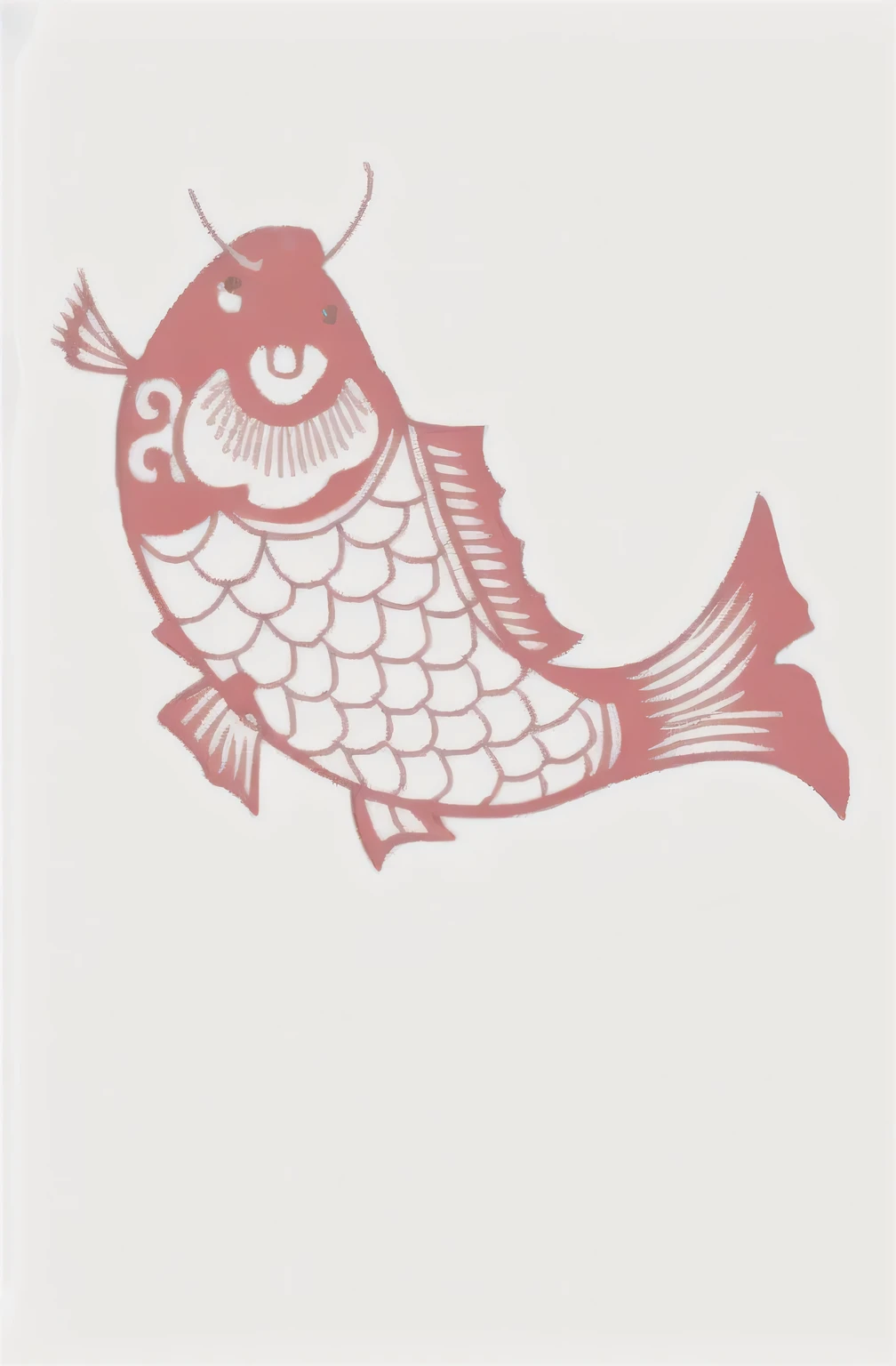 There is a red fish，With a big smile on your face, Inspired by Katsushika Oi, Inspired by Masamitsu Ōta, Require fish, Fish swim, Inspired by Miyagawa Changchun, Inspired by Momei Kono, Inspired by Zhou Wentianchong, Require