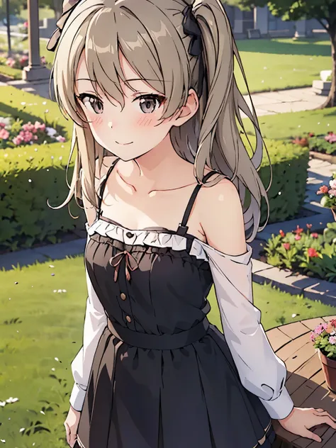 girl, attractive appearance、shimada arisu、garden、Standing on the grass、Standing、Otome、Shynesasterpiece:1.2), highest quality, High resolution, unity 8k wallpaper, (figure:0.8), (Beautiful fine details:1.6), Highly detailed face, Perfect lighting, Highly de...