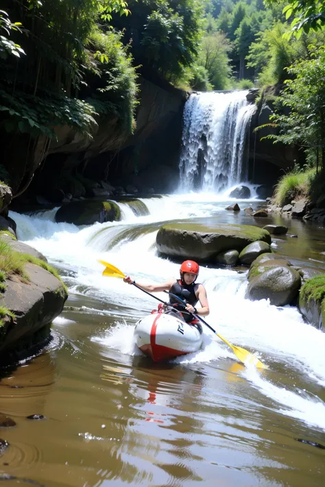 Scenic spots，drifting，river，Turbulent water，Canyoning