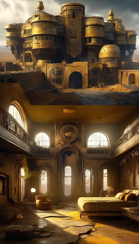 Digital art aerial shots show that many of the doomed inhabitants are in an underground luxury hotel castle in the Doom Wasteland. Inside is a technological sense of light luxury hotel facilities, huge high-tech vents and passages connecting the various ro...