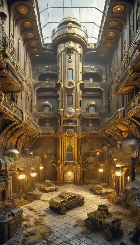 digital art aerial shots show that many of the doomed inhabitants are in an underground luxury hotel castle in the doom wastelan...