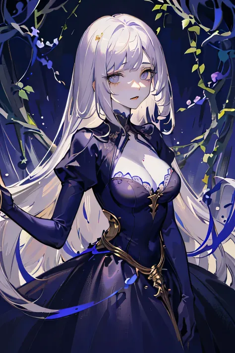 ((highest quality)), ((masterpiece)), (detailed), Perfect Face Masterpiece:1.4, highest quality))+, (Super detailed)+,(Super detailed eyes)+, (One cute girl),18-year-old,(violet eyes:1.15),Silver Hair, Very long hair,(Wariza:1.2),Pale skin,Mouth closed,sad...