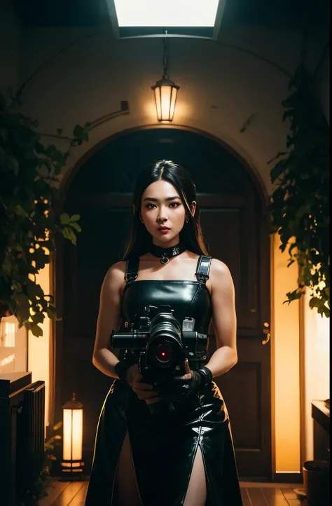 they are two robots walking down the street with guns, detailed cinematic photography, steampunk digital art, bigstudiovfx, still image from tv series, anthropomorphic female, featured on vimeo, yasuke 5 0 0 px models, by Robert Koehler, interconnected hum...