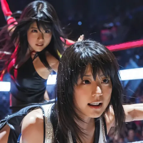 Tifa, From Final Fantasy 7, Elbow drop to Ric Flair in a WWE ring