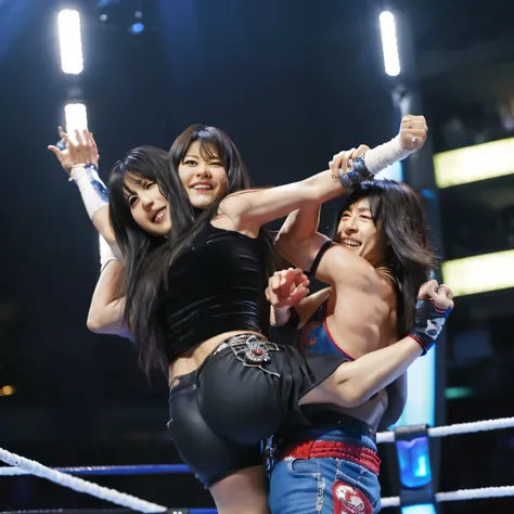 Tifa, From Final Fantasy 7, Elbow drop to Ric Flair in a WWE ring