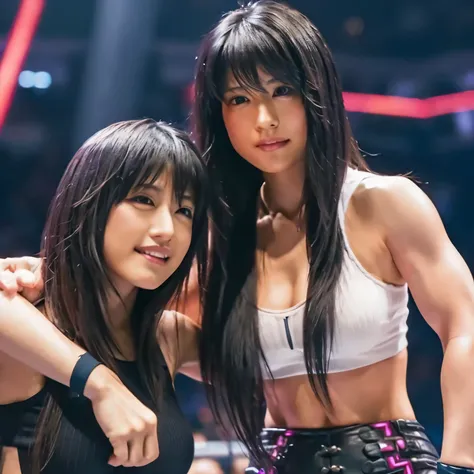 Tifa, From Final Fantasy 7, Elbow drop to Ric Flair in a WWE ring