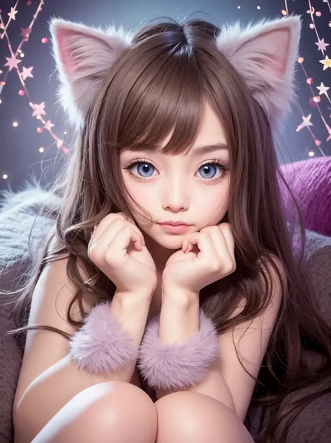 Cute kitten, fluffy fur, playful eyes, little pink nose, adorable little paws, [dreamy pastel illustrations: 1.1], [vivid colors], [super detailed], [whimsical], [charming] Target], [Fantastic atmosphere], [Delicate brush strokes], [Fantastic background], ...