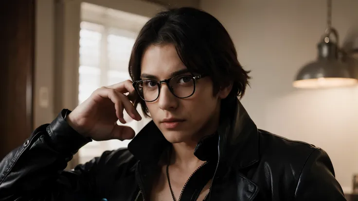 best quality, Ultra high resolution, vampire, Wear glasses, handsome, cool, Anime