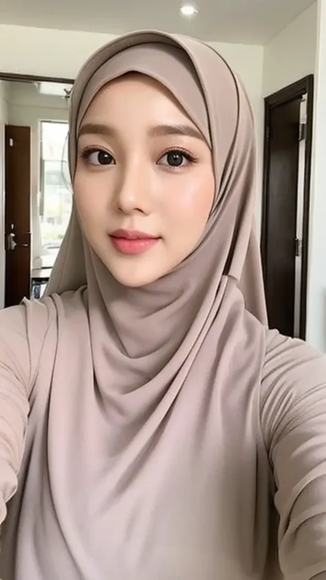 Beautuful Women、hijab, indonesian, a room、selfee、White Room、cute face、Vanrak Ayyans appears、1 girl, stylish