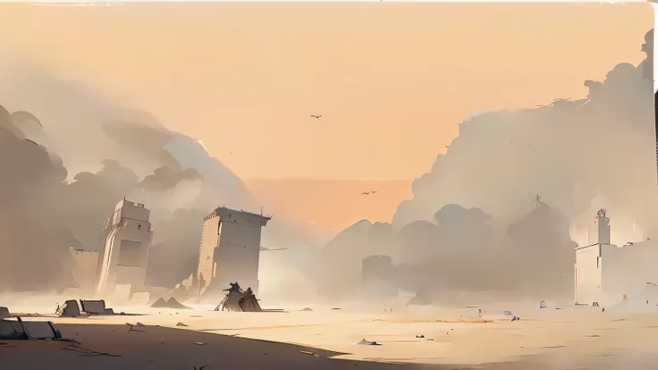 There are people walking in a city with many tall buildings, estilo andreas rocha, Bastien Grivet, inspirado em Andreas Rocha, artista conceitual premiado, inspirado em Marek Okon, arte conceitual digital suave, dystopian digital concept art, James Gurney ...