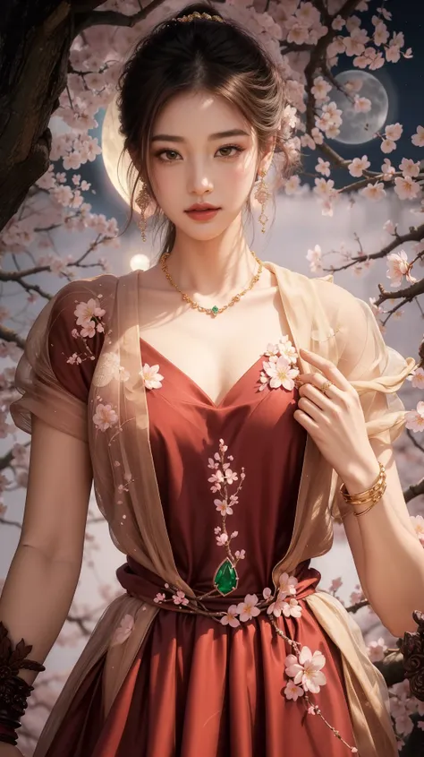 (,1girl, pov,best quality,masterpiece,  ) ,(((,cherry blossoms, full moon, moonlight,   )))    ultra realistic 8k cg, flawless, clean, masterpiece, professional artwork, famous artwork, cinematic lighting, cinematic bloom, perfect face, beautiful face, fan...