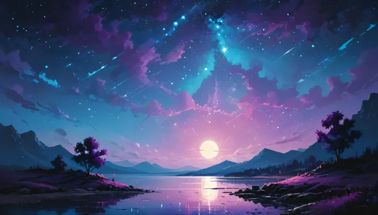 the view outside,night, stars, by alena aenami, (masterpiece, best quality, perfect composition, very aesthetic, absurdres, ultr...