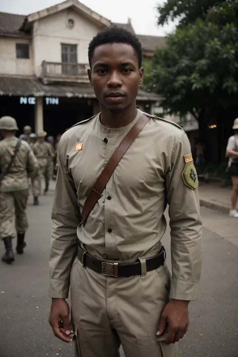 African man soldier American uniform 1960 Vietnam 