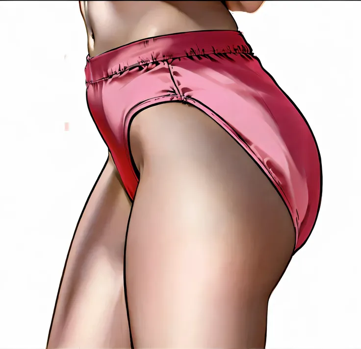 ((masterpiece, best quality)), ((30 year old)), (((Curvy))), ((Latina)), in ((pink cotton high cut panties)), ((big hips)), (((side view))), ((((realistic art style, 50s pinup art))))