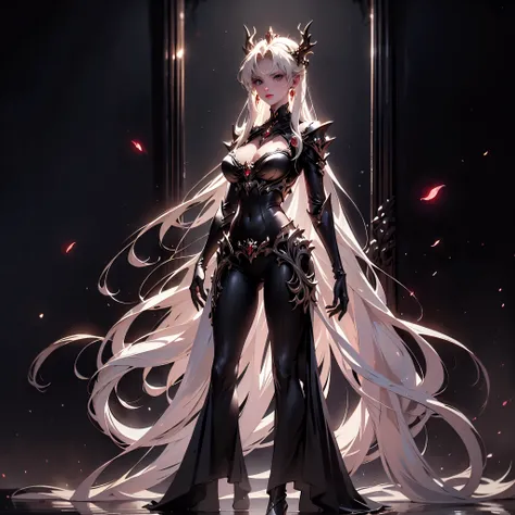 there is a woman dressed in a white and black outfit, elfa negro, elfa negrA princess, drow perfeito, drow, lindo drow, beautiful drow feminino, elfoA negrA maiden, fedrow femininA elfa, beautiful elfa negrA countess, hahaha, CavaleirA da morte, Ranger Dro...