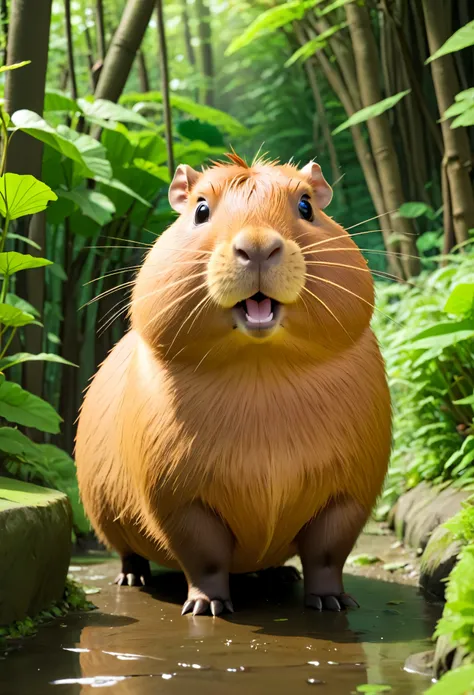 super capybara, studio_ghibli_japanese cartoons_style style, 2d