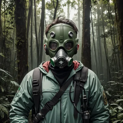  (animado) (Cuerpo completo )(apocalipsis) (crazy man doctor with gas mask) (ruso) ((gran nube de gas verde de fondo)) (en un bosque)