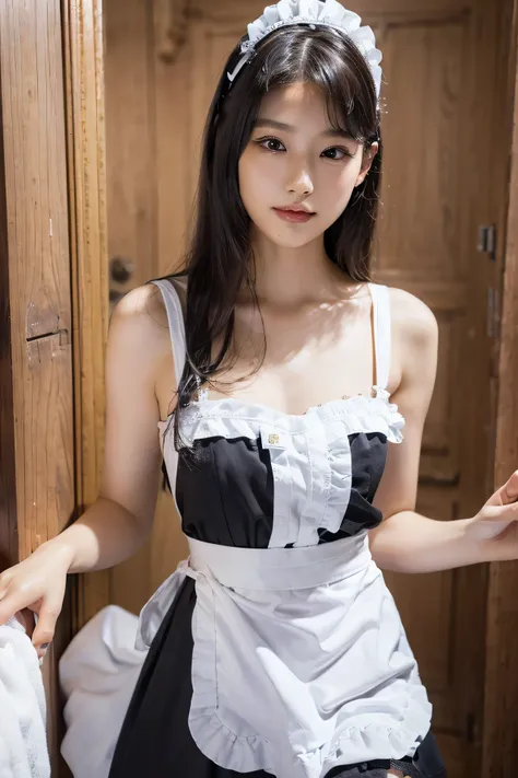 1girl, 18 year old, solo, gravure idol,  slender body, (black hair:1.2), closed mouth, (smiling:0.8), (sexy pose:1.2), (beautifu...