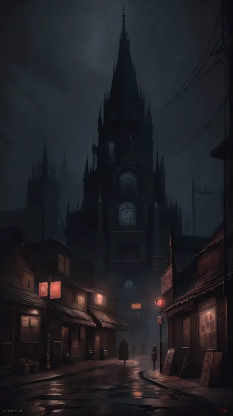 (ink illustration on parchment). a futuristic the city of yharnam, bloodborne, oil painting, done with japanese brush technique,...