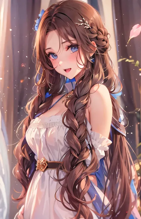 ((highest quality)), ((masterpiece)), (Get used to it), Perfect Face , beautiful girl , chocolate , Big Breasts , Long and beautiful hair , Braided hair ,