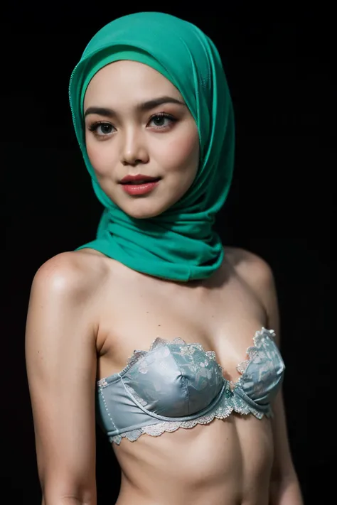 (from behind up) seductive pose, ((Flat Chest:1.2)), (Happy smile), (((HIJAB MALAY GIRL))), masutepiece, High quality, UHD 32K, Realistic face, Realistic skin feeling , A Japanese Lady, 58 years old matured lady, , Very cute and baby-like face, (((FLAT CHE...