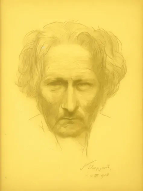 a drawing of a man with a mustache and a beard, by Austin Osman Spare, by Władysław Ślewiński, inspired by István Regős, by István Regős, by Isaac Grünewald, by István Szőnyi, pencil sketch on paper