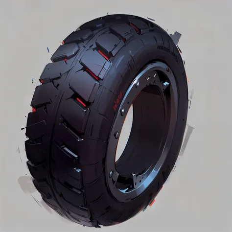 tire，Cyberpunk，Standard perspective，