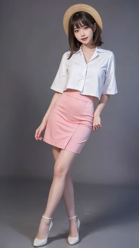 highest quality,masterpiece,Ultra-high resolution,Original photo,Ultra-high resolution，Beautiful woman 25 years old woman&#39;Fashion that was popular in the 2000ini skirt，Clothing from the Heisei era in Japan，Long legs:1.5，high waist，Full Body，Flashy make...