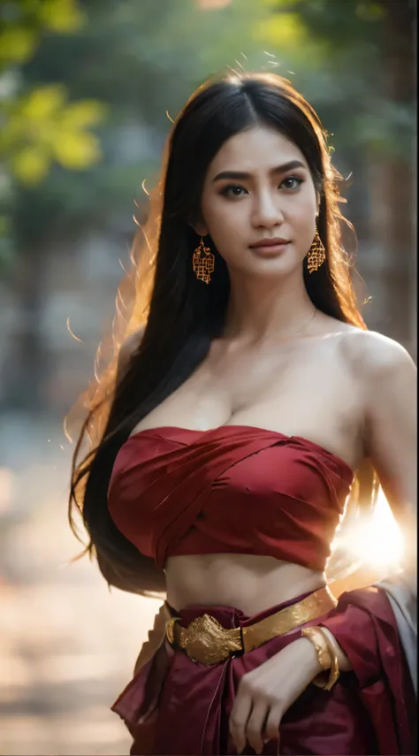 Asia girl chillgirlfriend Am i Real, realistic, beautiful like Asia, tall, beautiful face, white skin, long straight hair, bright smile, cheerful eyes, charming, seductive, beautiful girl. ,Thai women&#39;warrior, walking at thai measure, dynamic poses, Th...