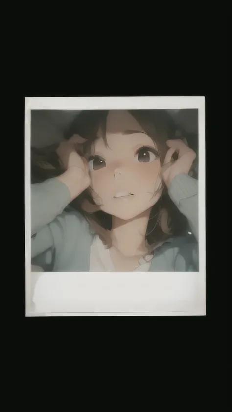 girl, Polaroid, Dark brown eyes