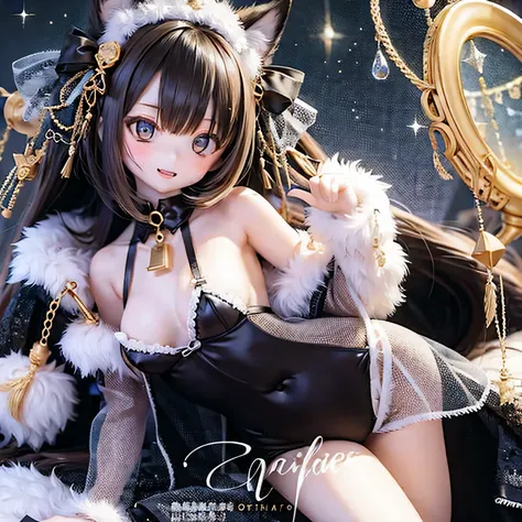 A girl with a Sexy pose, wearing (((((negligee)))))), Busty Shiba Inu Height: 140cm Stage Bar Stage Voluptuous Body Captivating Smile Tag: Sexy pose, Detailed face, Expressive eyes, Lips become thicker, beautiful girl, Feminine charm, Captivating Gaze, Cap...