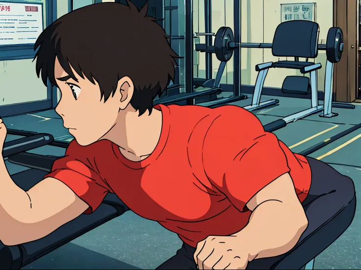 male protagonist, gym