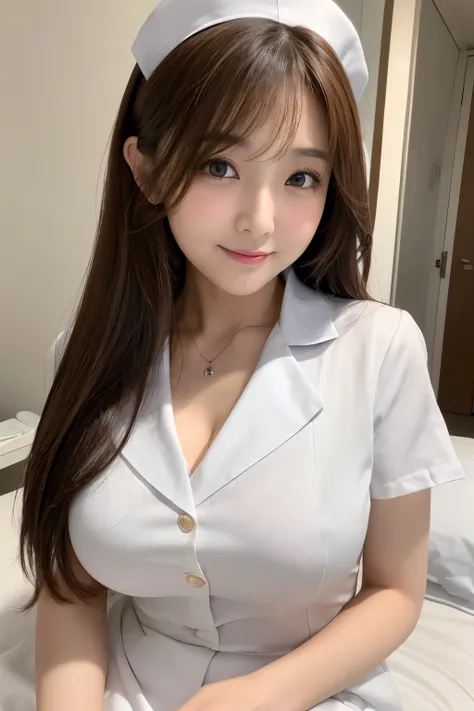 (１girl)、(Japanese、38 years old、Refreshing、clear、seems kind、stylish、(narrow eyes)、Pitiful、cute like an angel、cute、black eyes、,actress,Slit eyes), Good style , (Beautiful big breasts:1.0),(soft breasts),(very cute),(brown hair),,( long hair、Straight Hair,one...