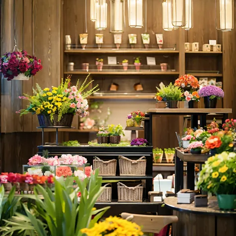 Florist　Inside the store　Colorful flowers　