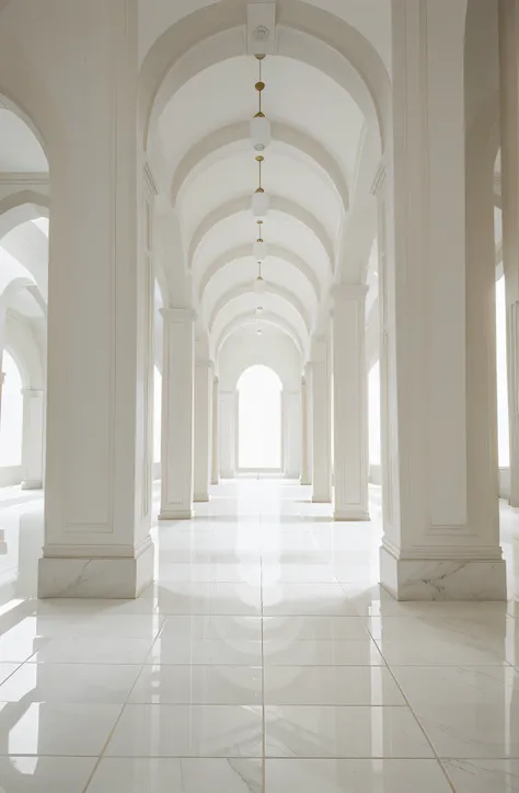 pure white palace with white tiles and background