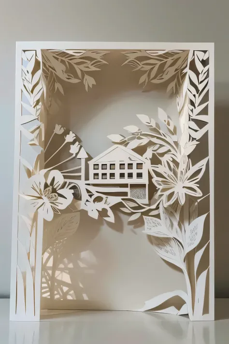 Help me make a background image with paper cutting as the theme