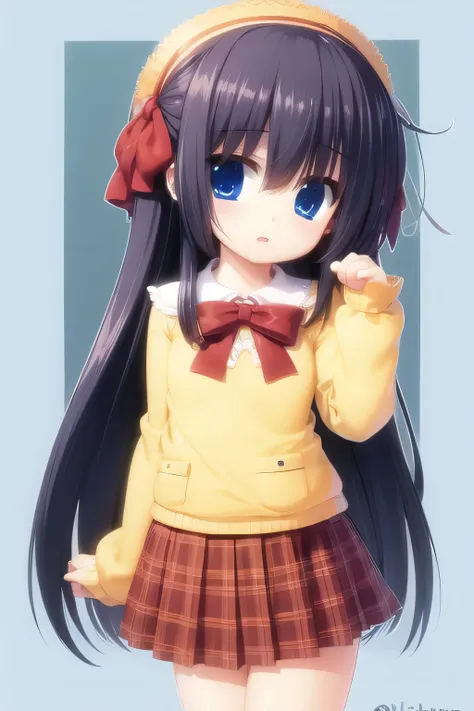 ((highest quality)), ((masterpiece)), (detailed), Perfect Face,girl,skirt,Long Hair,Cute face,Flat Design